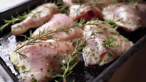 Raw-chicken-pieces-seasoned-with-fresh-herbs-and-rosemary