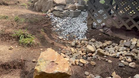 Front-yard-diy-project---retaining-wall,-crushed-stoner,-staircase,-and-raised-garden-bed-in-progress