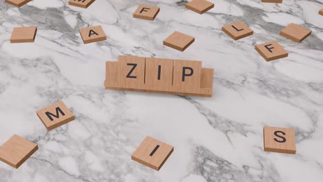Zip-Wort-Auf-Scrabble