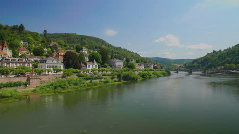 Heidelberg-view-with-river-neckar-on-a-sunny-day