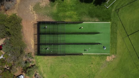 Top-Down-View-Of-Cricket-Training-Spot-At-Park-In-Perth-City,-Western-Australia