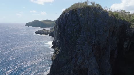 Coastline-and-cliffs-of-Cabo-Cabron-national-park-In-Samana,-Dominican-Republic