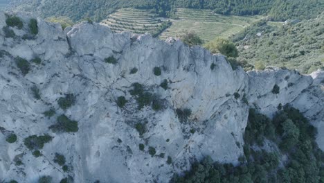 Luftdrohne-Von-Oben-Nach-Unten-Geschossen-Vaucluse-Provence-Laces-Montmirail-Frankreich