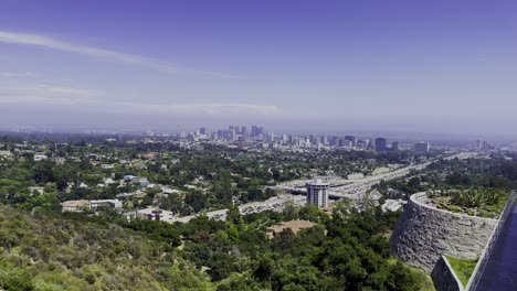 Panning-left-view-of-the-interstate-405-in-Los-Angeles-California-from-The-Getty-Center