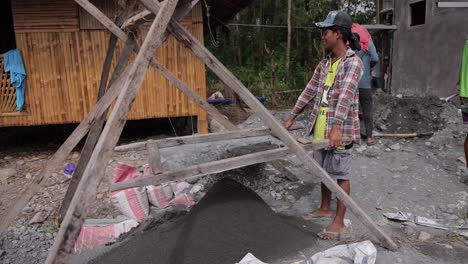 Asian-Men-Making-Concrete-Sifting-Sand