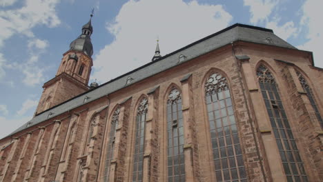 Heidelberg-Heiliggeistkirche-chruch-on-a-sunny-day-with-clouds