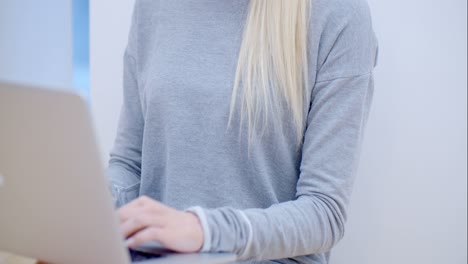 Blurred-Woman-Using-her-Laptop-Computer