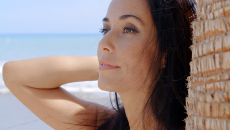 Gorgeous-Woman-at-the-Beach-looking-Into-Distance