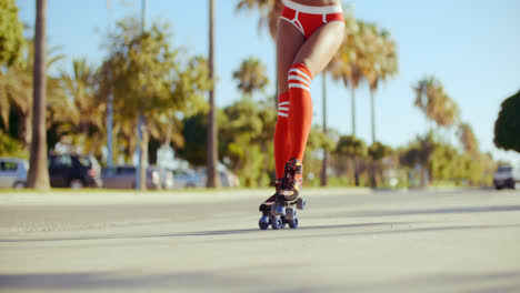 Sexy-Girl-Riding-on-Roller-Skates