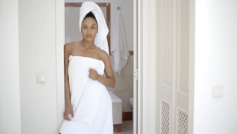Woman-Wearing-Bath-Towel