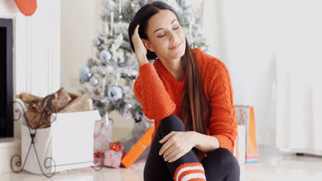 Young-woman-relaxing-over-the-Christmas-season