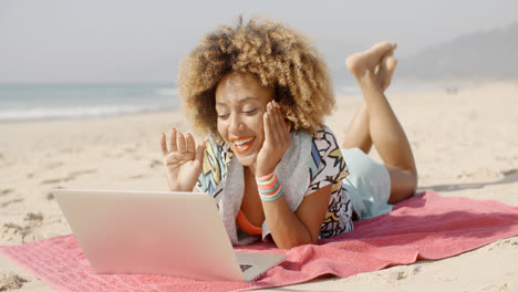 Woman-Using-Her-Laptop-Outdoor