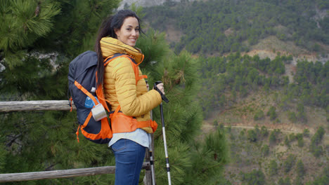 Young-woman-hiking-on-a-mountain-plateau