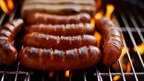Sausages-grilling-over-the-flames