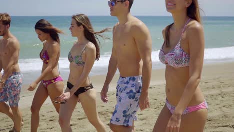 Group-of-diverse-young-friends-walking-on-a-beach