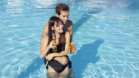 Young-beautiful-mixed-race-couple-in-the-pool