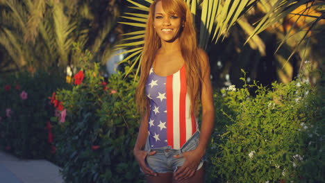 Gorgeous-patriotic-young-African-woman