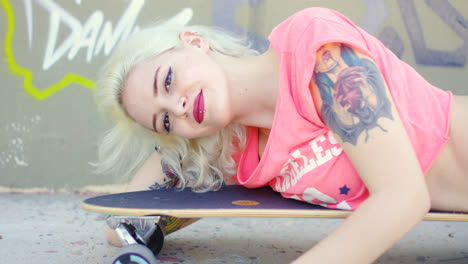 Gorgeous-young-blond-woman-with-a-vampire-tattoo