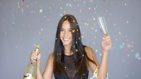 Vivacious-woman-partying-at-New-Year