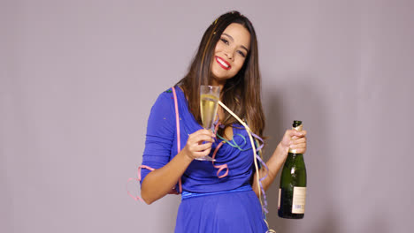 Sexy-young-woman-celebrating-the-New-Year
