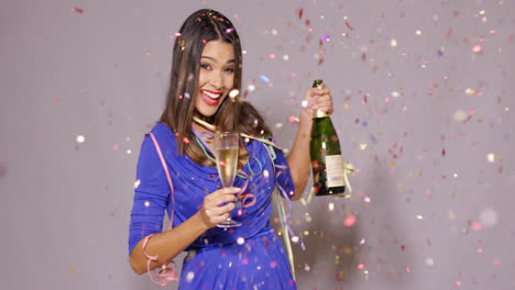 Sexy-young-woman-celebrating-New-Year