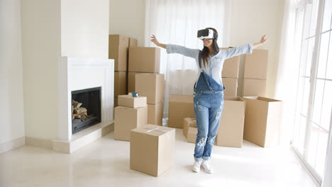 Happy-young-woman-enjoying-her-VR-headset