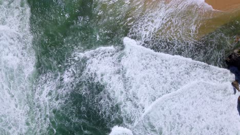 Overhead-drone-view-of-sea-waves
