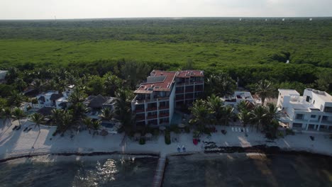 Aerial-view-of-the-Amansala-Hotel-in-Tulum,-Mexico
