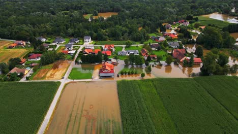 Horrific-Aerial-4K-Drone-footage-of-August,-floods-in-Pomurje-region-of-Slovenia