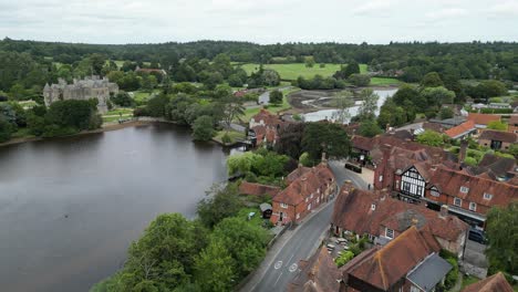Beaulieu-village-Hampshire-UK-establishing-aerial-shot
