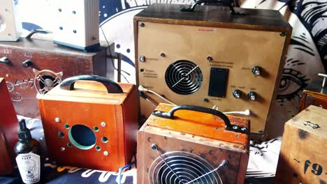 Collection-of-old-fashioned-spirit-and-ghost-box-electronic-communication-equipment
