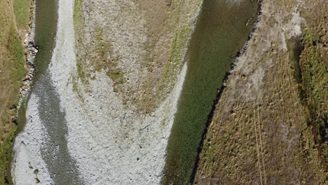 Top-down-aerial-view-of-pristine-braided-river
