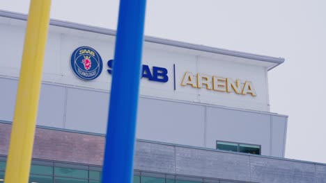 Dolly-right-revealing-Saab-Arena-in-Linköping-Sweden