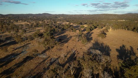Luftaufnahme-über-Dem-Ländlichen-Teil-Von-Stanthorpe,-Queensland-Am-Frühen-Morgen-Im-Winter