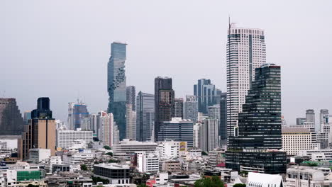 Business-city,-view-with-an-aerial-view-of-Bangkok-downtown
