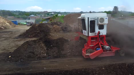 aerial-view-with-drone-of-the-composting-process-in-Guadalajara,-Jalisco,-Mexico