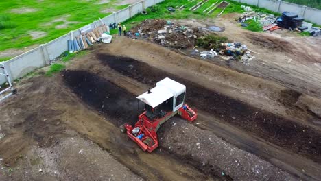 aerial-view-with-drone-of-the-composting-process-in-Guadalajara,-Jalisco,-Mexico