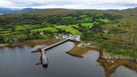 A-4K-Drone-shot-of-Helen's-Bar-Kilmackillogue-Co-Kerry-A-quiet-sleepy-harbour-on-the-Kenmare-peninsula-a-few-short-miles-from-Killarney-and-Kenmare-town