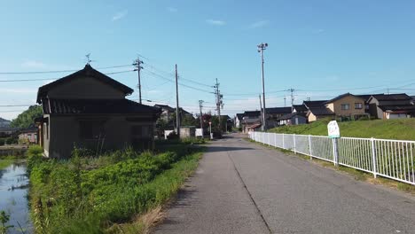 First-Person-Street-Drive-at-Himi-Toyama-Japanese-Neighborhood-in-Summer