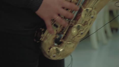 Saxophonist-plays-on-the-saxophone
