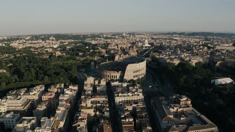 Wide-aerial-view-of-modern-Italy-surrounding-the-Roman-Colosseum