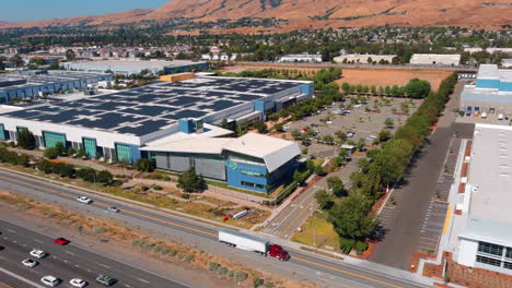 Aerial-of-Seagate-Headquarters-in-Fremont,-California–data-solutions-and-storage