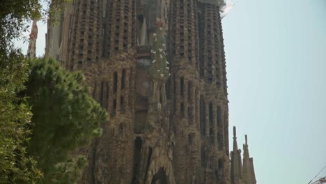Stunning-video-of-the-Sagrada-Família,-designed-by-Antoni-Gaudí,-is-an-unfinished-masterpiece-in-Barcelona,-Spain