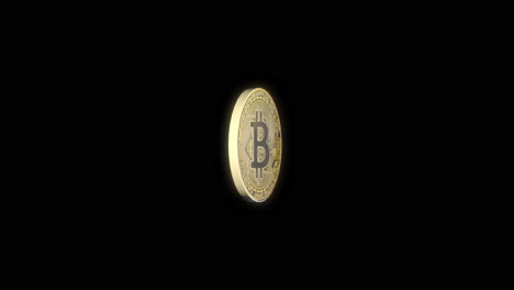Einzelne-Bitcoin-Kryptowährungsmünze-Dreht-Sich---3D-Animation