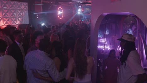 Latin-crowd-greeting-at-Salsa-Dancing-Night,-El-Rancho,-Toronto