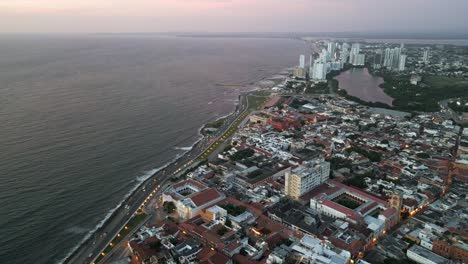 Flying-Above-Cartagena,-Colombia