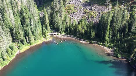 Aerial-drone-captures-Twenty-Two-Lake-in-Washington
