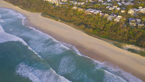 Aerial-View-Of-Sunshine-Beach-Park-On-A-Sunny-Morning-In-The-Shire-Of-Noosa,-QLD,-Australia