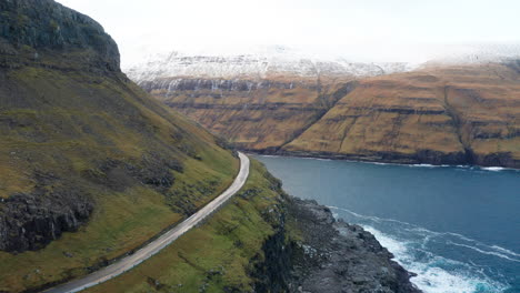 Faroe-Islands-4K-Aerial-of-Tjørnuvík,-Streymoy