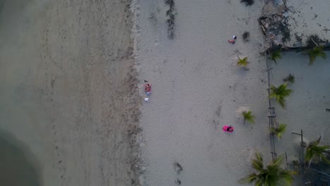 Birds-eye,-Playa-Bacocho-from-Above,-4K-Drone-Footage,-Oaxaca-Mexico